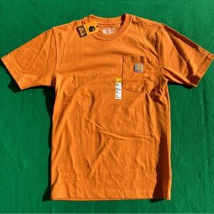 NWT Carhartt orange pocket tee mens XS